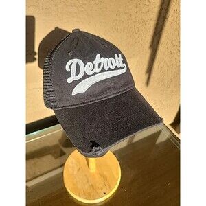 Detroit Vintage Inspired Logo Unisex Trucker Hat Black Snapback Sports Grunge